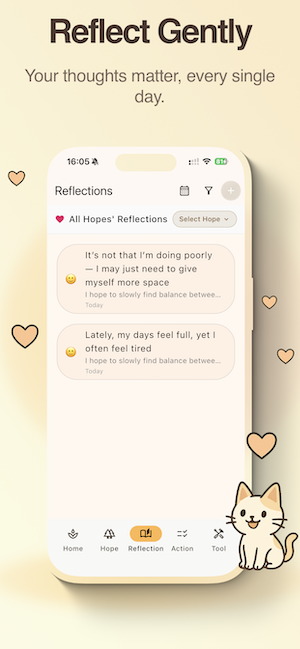 Hope Tree goals and hopes planting interface