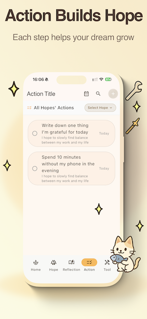 Hope Tree journaling and reflection diary interface
