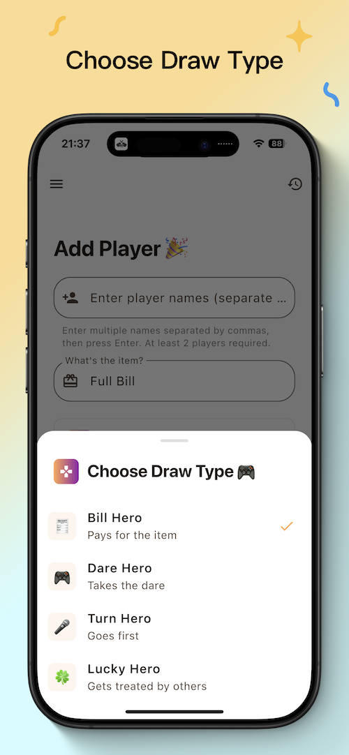 Party Hero App Screenshot 2