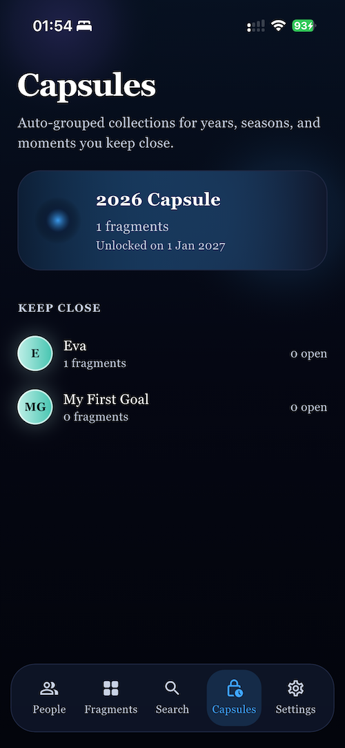 Capsules tab in Revomn