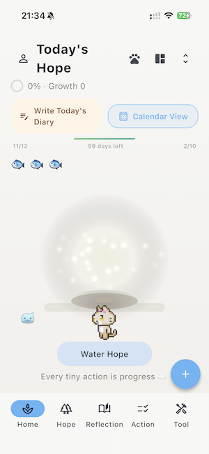 Hope Tree winter color theme with cool blue and white tones