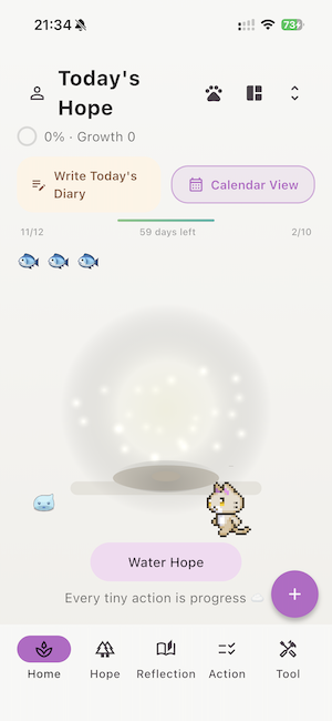 Hope Tree calm color theme with peaceful soothing colors