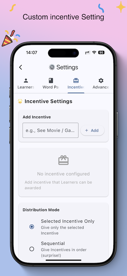Wordy Pop Prize Setting